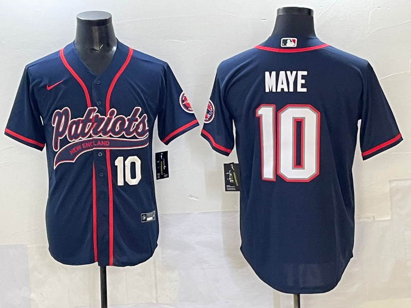 Men 2025 New England Patriots #10 Maye blue Nike NFL jersey style 2